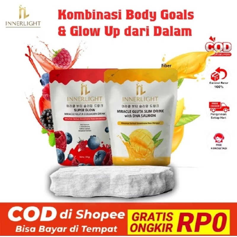 PAKET RESELLER INNERLIGHT FIBER DRINK COLLAGEN DRINK HALAL BPOM COD