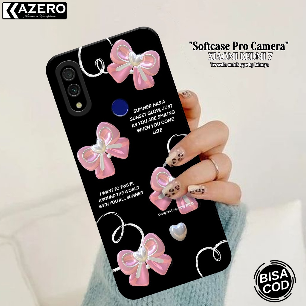 KAZERO Softcase Xiaomi Redmi 7  Fashion Case Aesthetic Case Xiaomi Redmi 7 Silikon Pro Camera Kesing