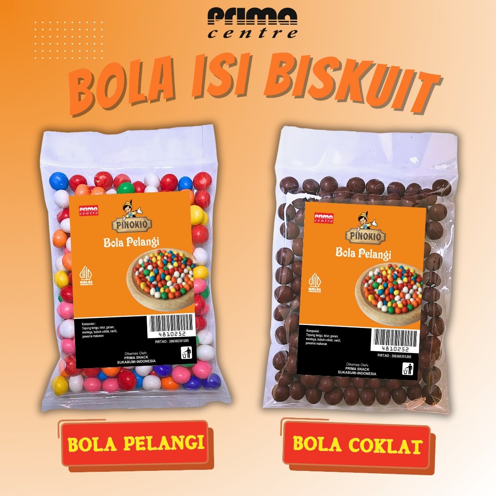 

(SP) BOLA PELANGI / BOLA COKLAT ISI BISKUIT 100gr