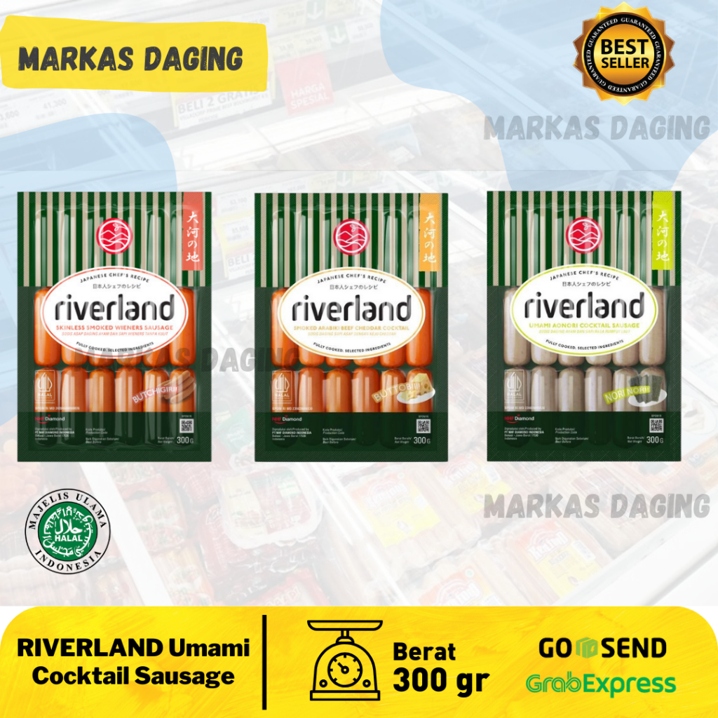 

Riverland Skinless Smoked Wieners Cocktail | Riverland Skinless Smoked Wieners | Umami Aonori Cocktail Sausage 300 Gr