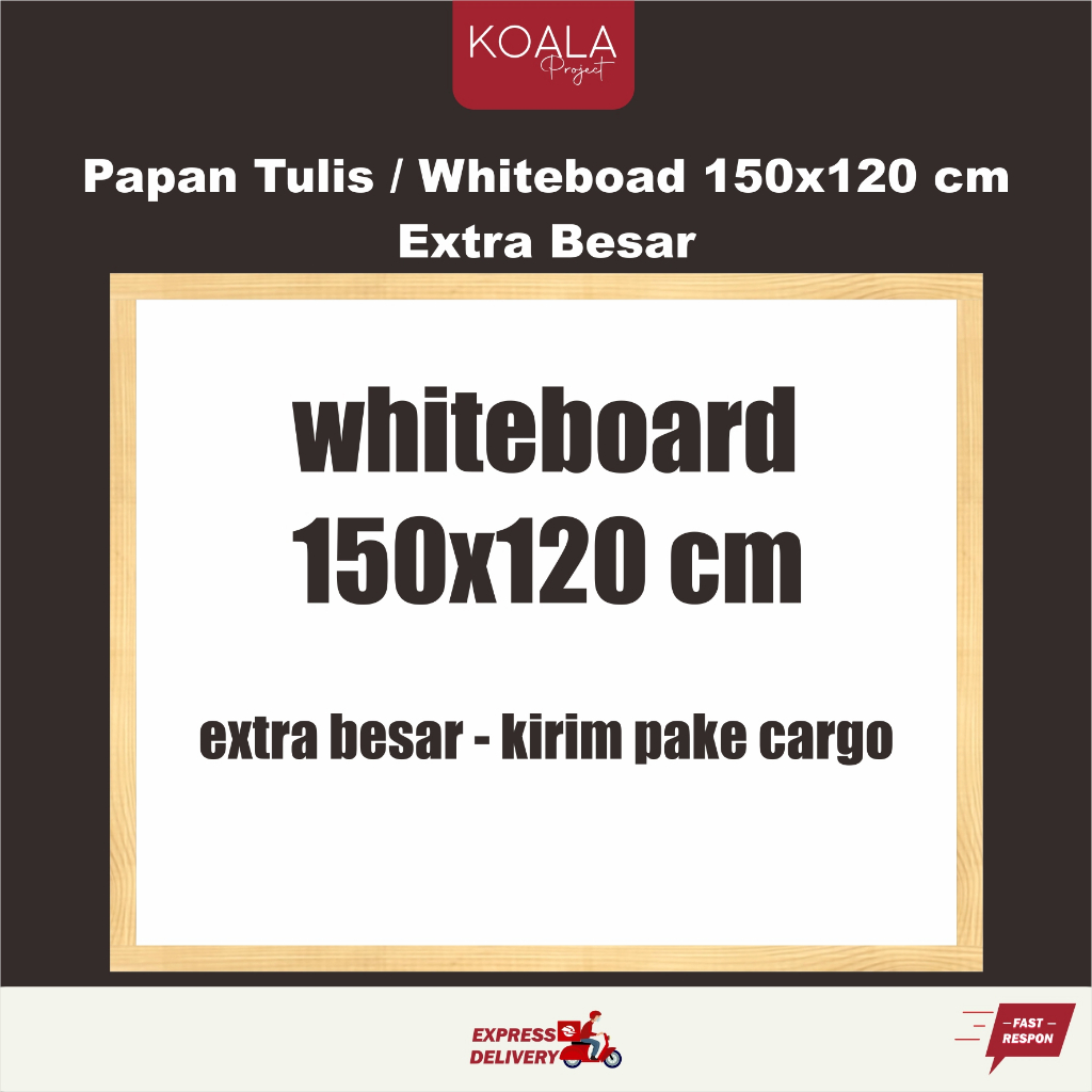 

WHITEBOARD FRAME KAYU PAPAN TULIS PUTIH 150x120 CM - KOALA PROJECT