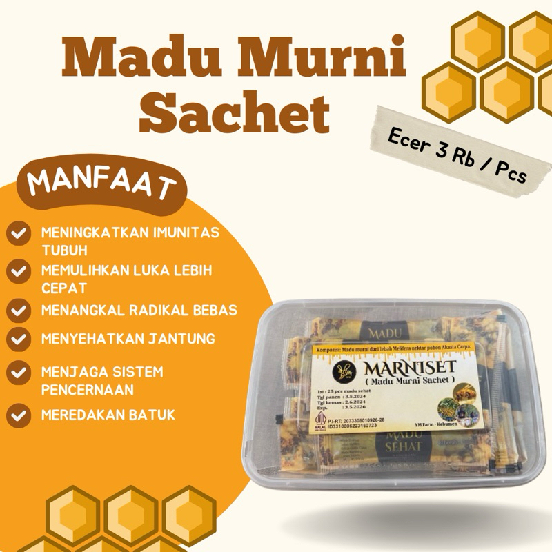 

Madu Anak Sachetan Isi 10 ml per Sachet Madu Ecer Sachet