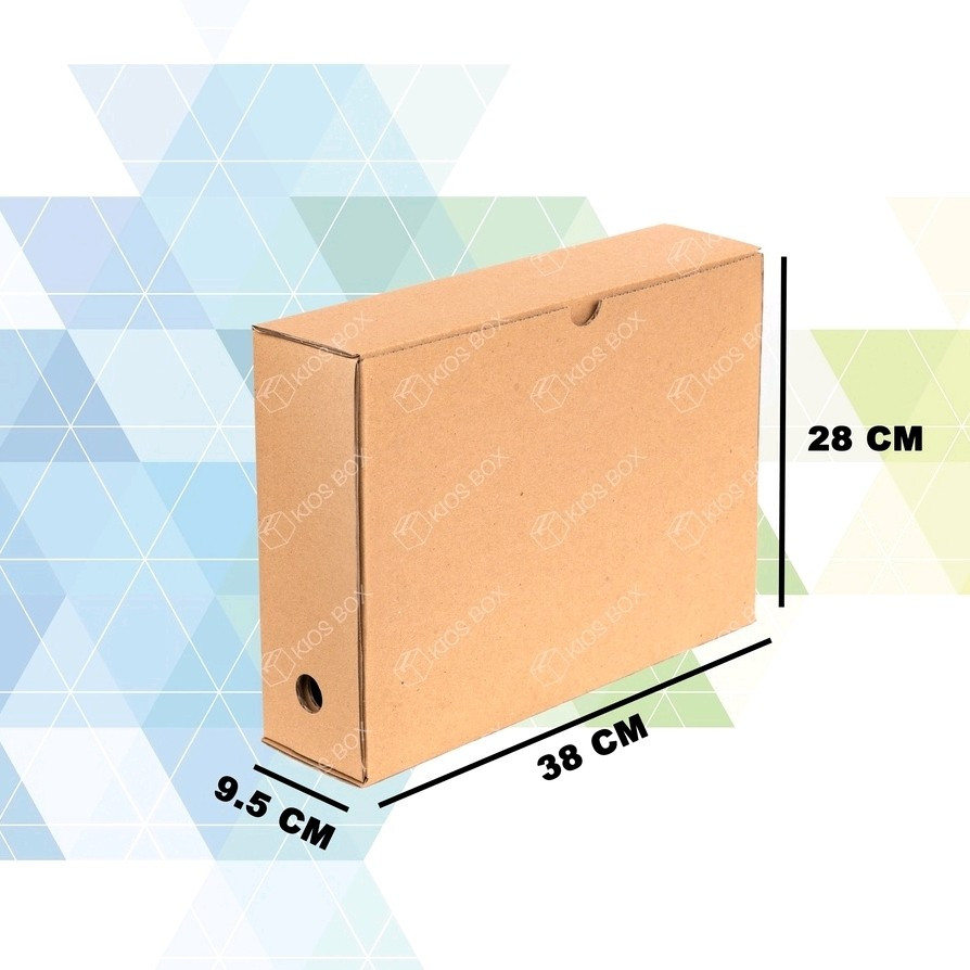

( 10 pcs ) box arsip file surat dus dokumen kantor kardus box penyimpanan berkas cokelat polos ukuran 38 x 9.5 x 28