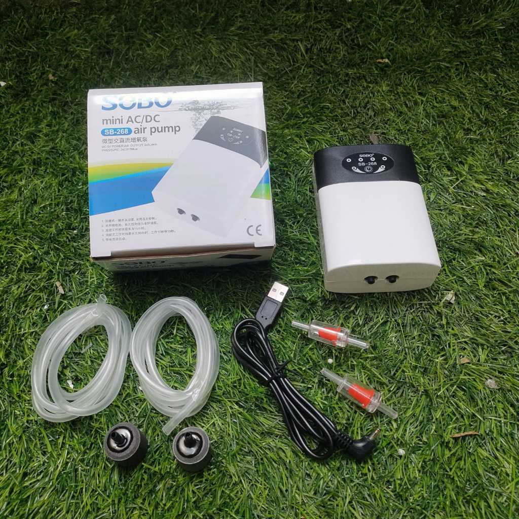 Aerator SOBO SB 268 AC/ DC Aerator USB Portable Aquarium Pancing