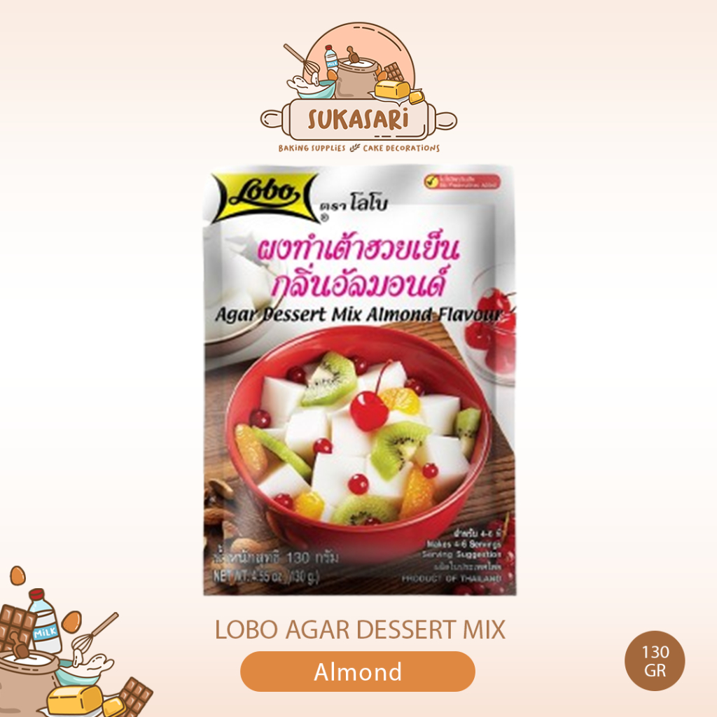 

Lobo Agar Dessert Mix Almond Flavor 130gr / Agar bubuk aroma Almond