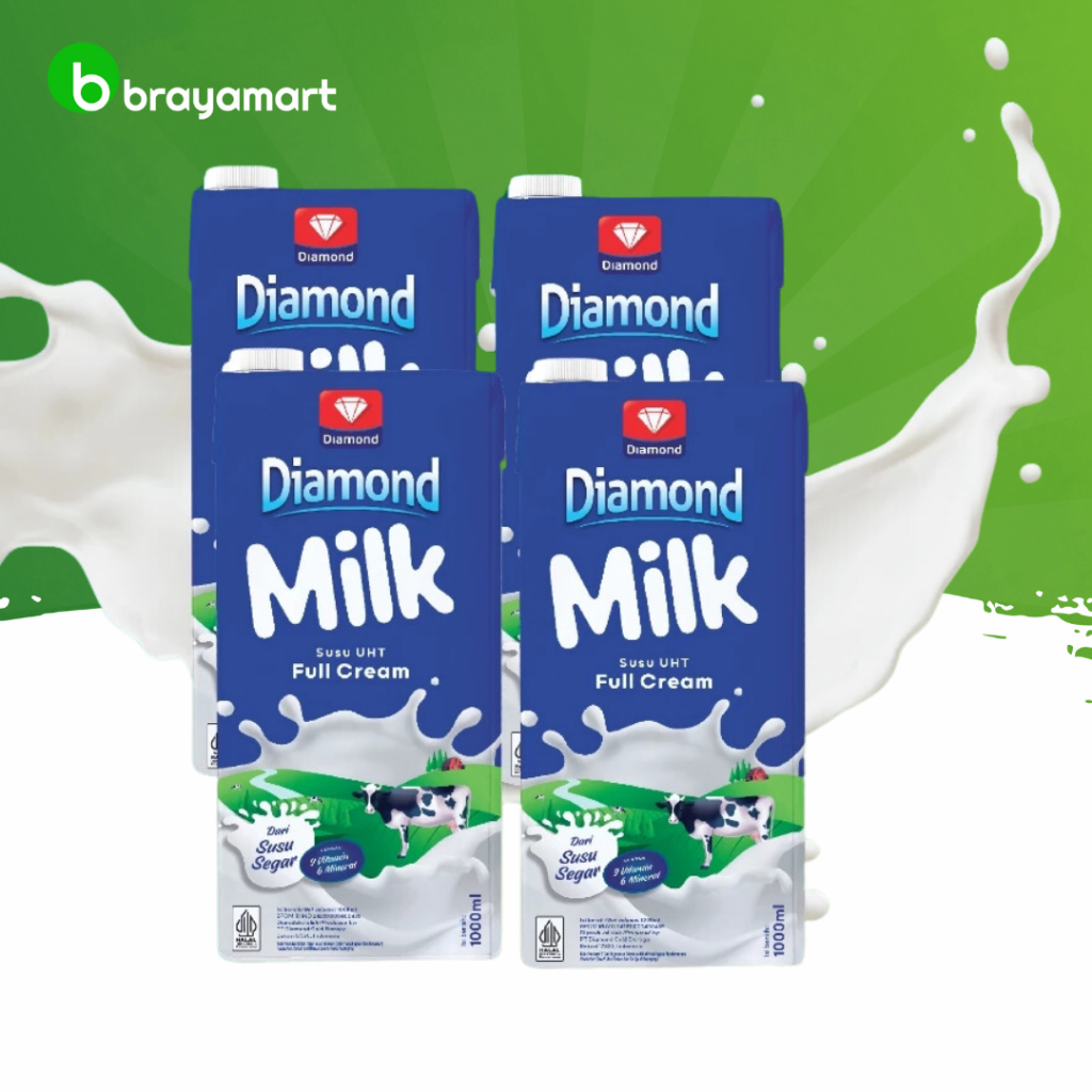 

Susu diamond uht full cream 1000 ml Brayamart