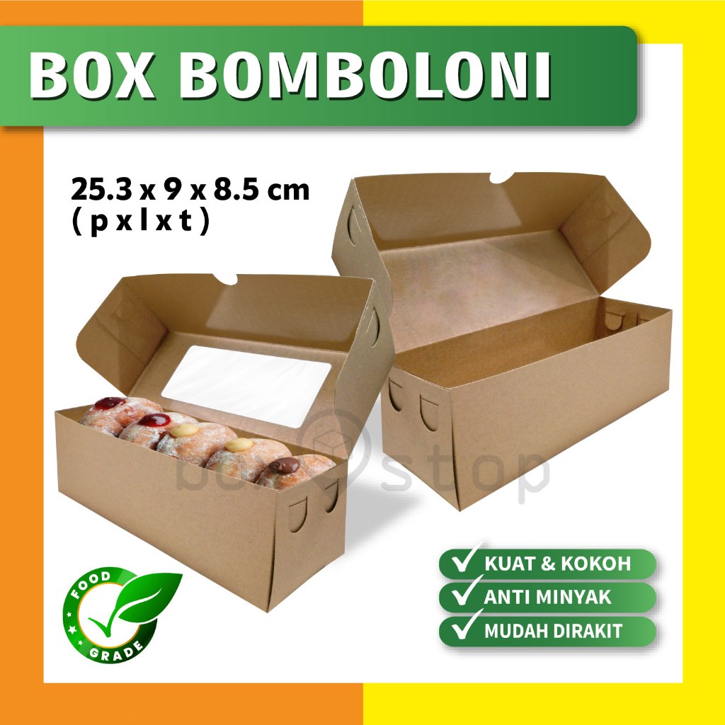 Box Donat Bomboloni - Dus Bomboloni - Kotak Bomboloni isi 6 - KRAFT COKLAT - (50 pcs)