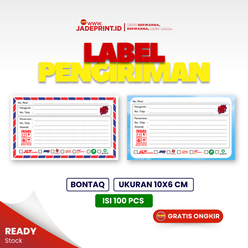 

[STICKER LABEL PENGIRIMAN] Stiker Label Pengiriman Ekspedisi 10x6cm Sticker Shipping Olshop
