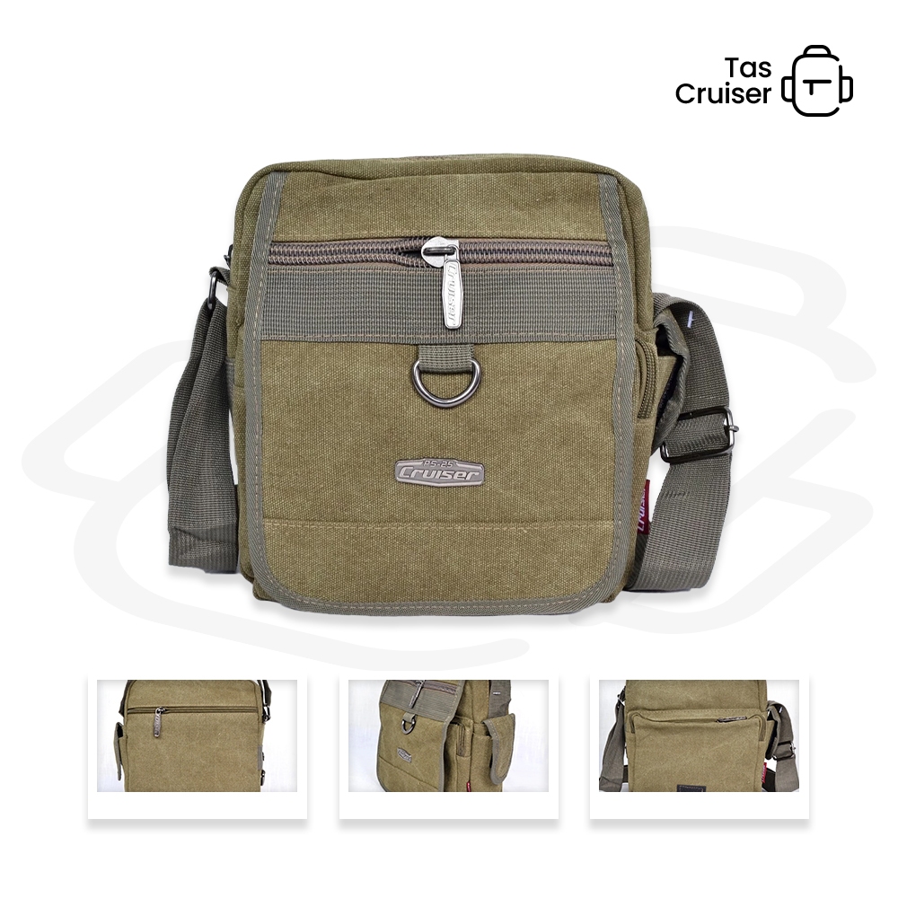 Tas Selempang Outdoor TasCruiser – Sling Bag Kanvas Casual Pria Wanita Sling Bag Outdoor 7659-1