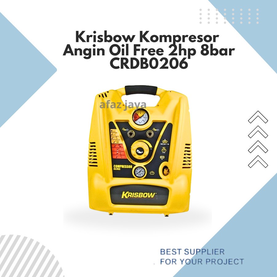 KRISBOW Kompresor Angin Oil Free 2hp 8bar Crdb0206 Compressor