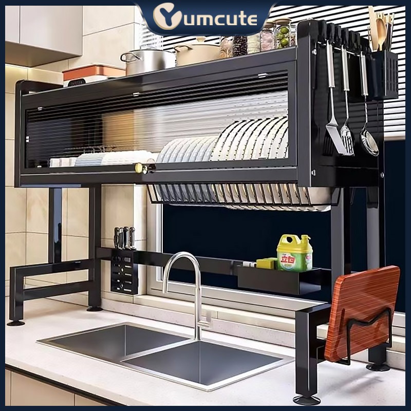 Pintu Kabinet Rak Wastafel Dapur MultiFungsi Rak Piring Wastafel Rak Piring Rak Pembuangan