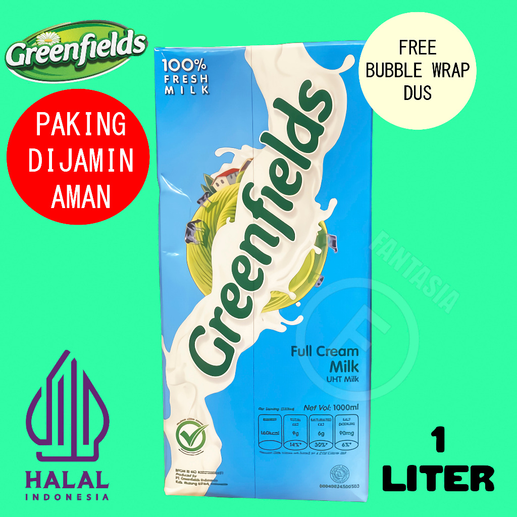 

SUSU GREENFIELDS UHT FULLCREAM 1 LITER DENGAN NON TUTUP PUTAR FOOD SERVICE FANTASIA FREE BUBBLE WRAP DAN DUS