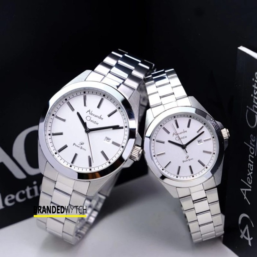 Jam Tangan Alexander Christie Couple AC 1015 Rantai Anti Air Original 100%