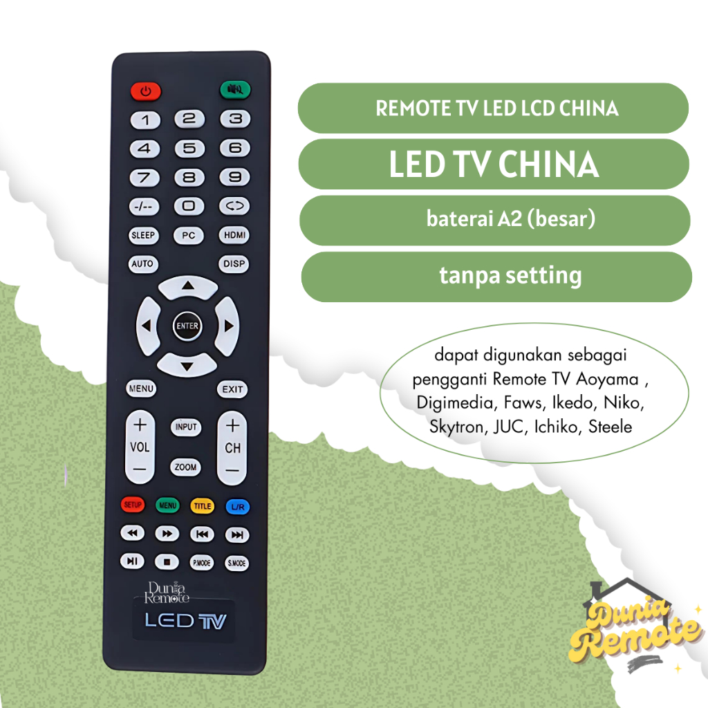Remote TV LED TV CHINA Digimedia LCD LED Aoyama Faws Ikedo Niko Skytron dll