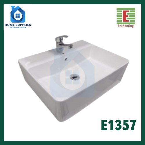 Wastafel Gantung Kotak Keramik Minimalis - Europe Enchanting E1357