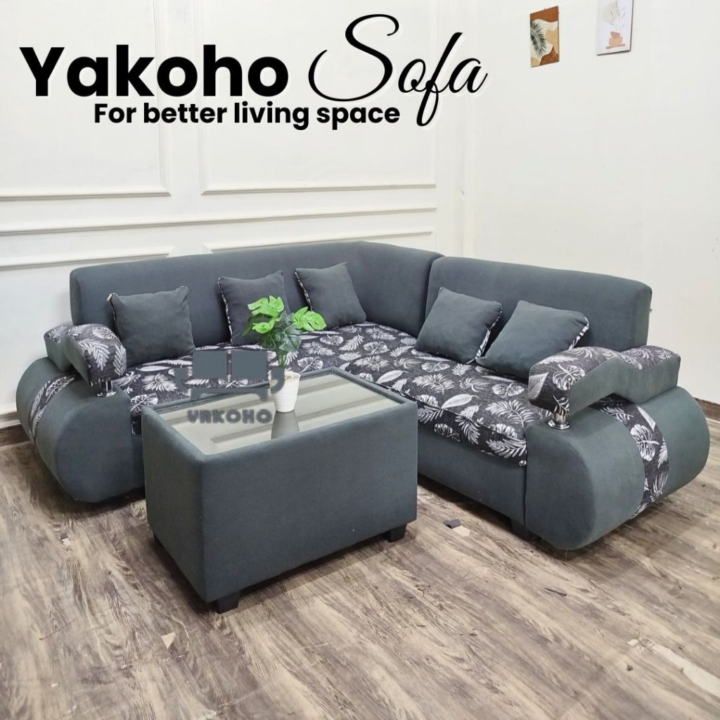 Sofa Yakoho L  Minimalis Vici Motif / Sofa L Sudut / Sofa Sudut / Sofa Bandar Lampung
