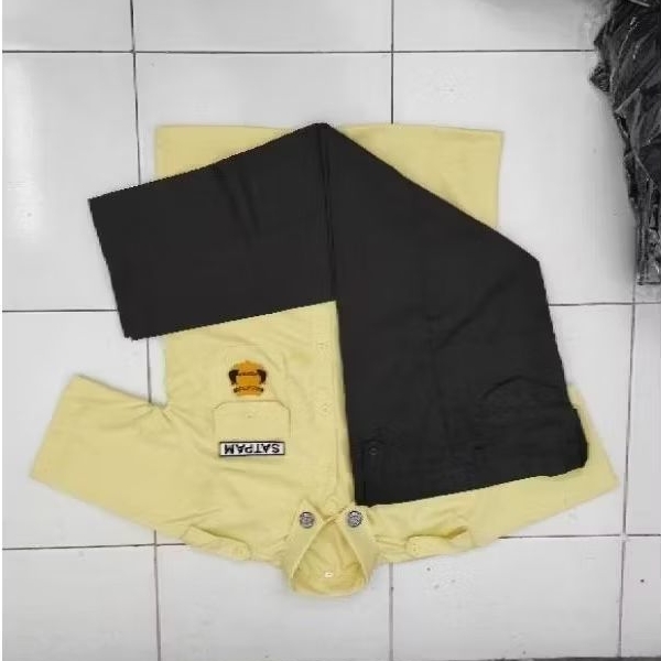 By.Sahiji - Seragam PDH Satpam Krem Lengan Pendek Terbaru 2023 / Seragam Satpam Krem Lengan Pendek P