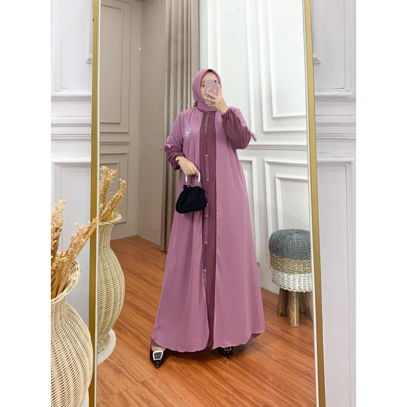 SUN.HI - GMAIS SET Hijab - MARWAH GAMIS Abaya  MUSLIMAH DRESS LAYER MODEL TERBARU / MAXI DRESS WANIT