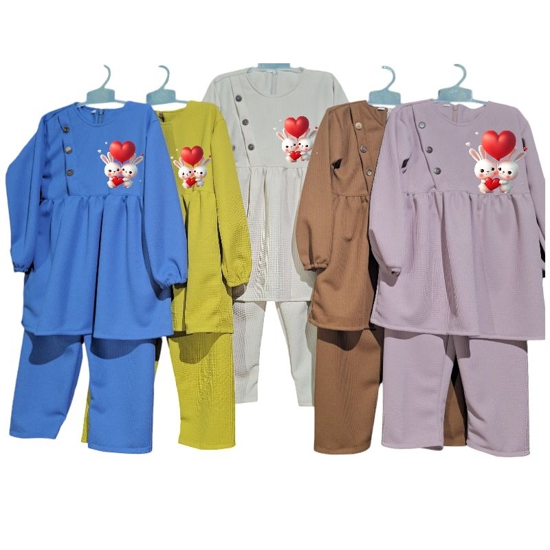 SET VIRAL/STELAN TUNIK ANAK 1-12 TAHUN/BAJU ANAK LENGAN PANJANG DAN CELANA PANJANG/STELAN ANAK MOTIF