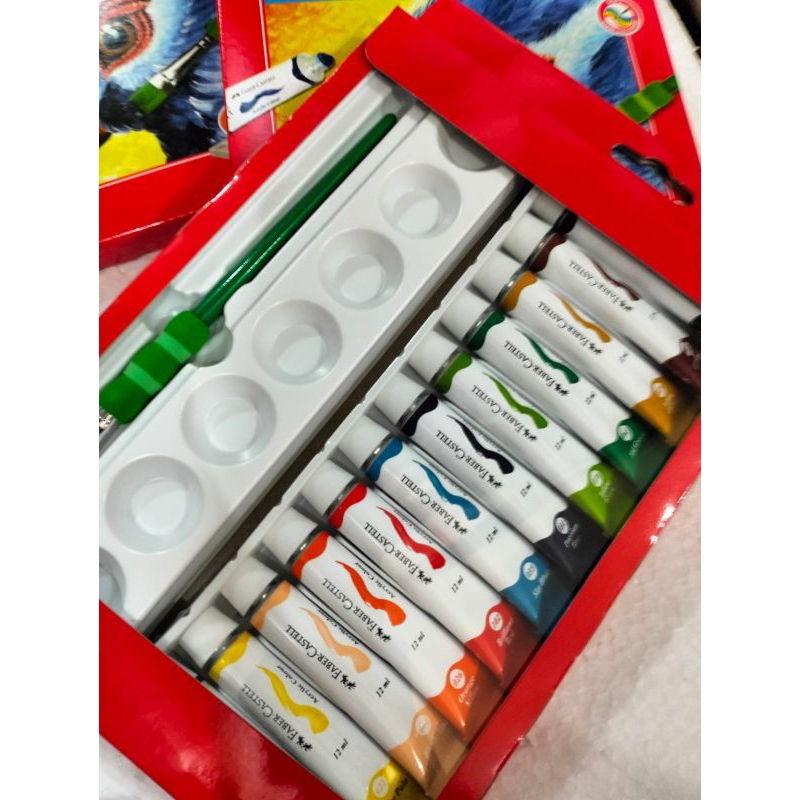 

Cat Acrylic 12warna merk FABER CASTEL, alat gambar merk faber Castell,alat lukis