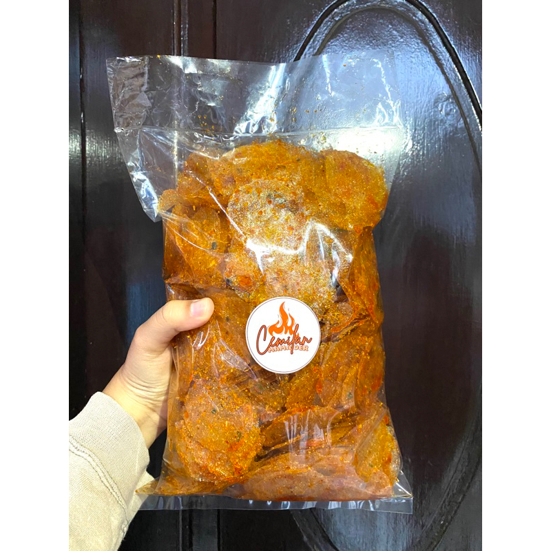 

KRIPCA PEDAS / KERIPIK KACA PEDAS DAUN JERUK KEMASAN 500 GR