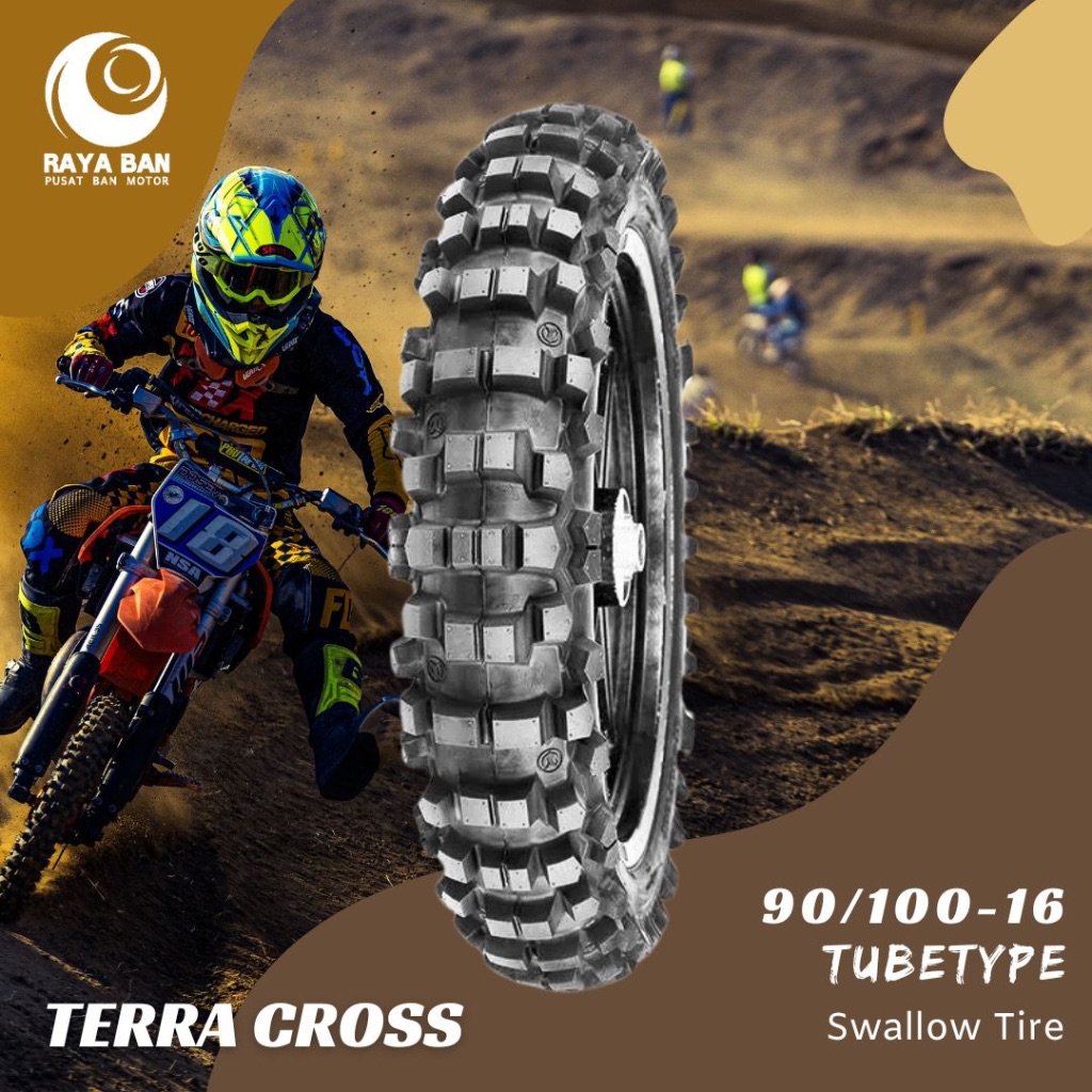 Ban Motor Swallow Terra Cross 90/100-16 Tubetype TT Ring 16 SB114/SB 114 Trabas Trail Tahu Cangkul K