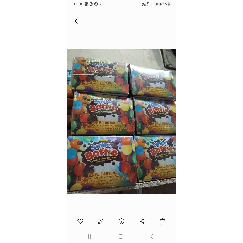 

Smile Bottle coklat butir 1 pack isi 24 pcs