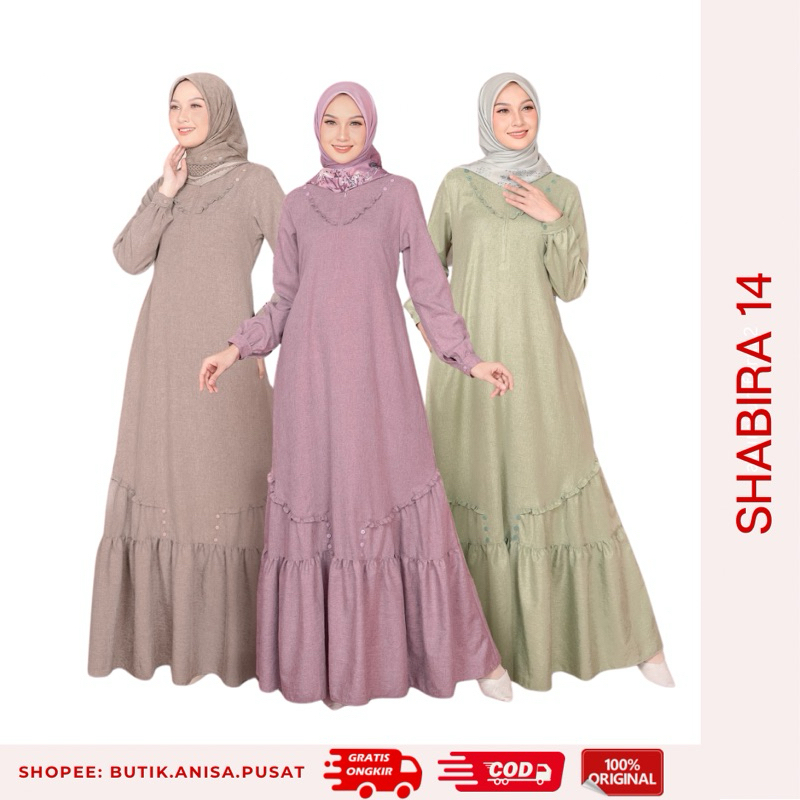 PUSAT25 - SEPLY GAMIS SHABIRA 14 Brown Green Purple