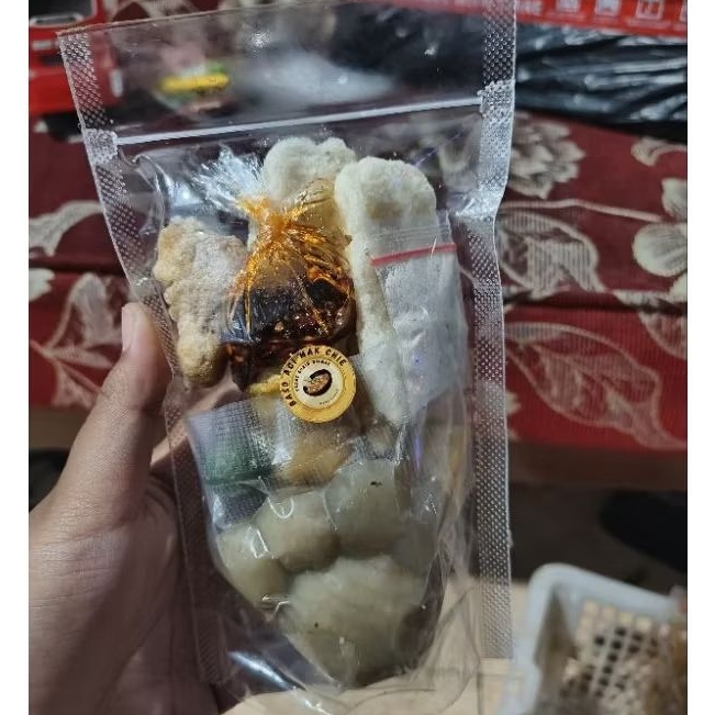 

paket 5 pcs baso aci ayam suwir pedas |baso aci ayam suwir