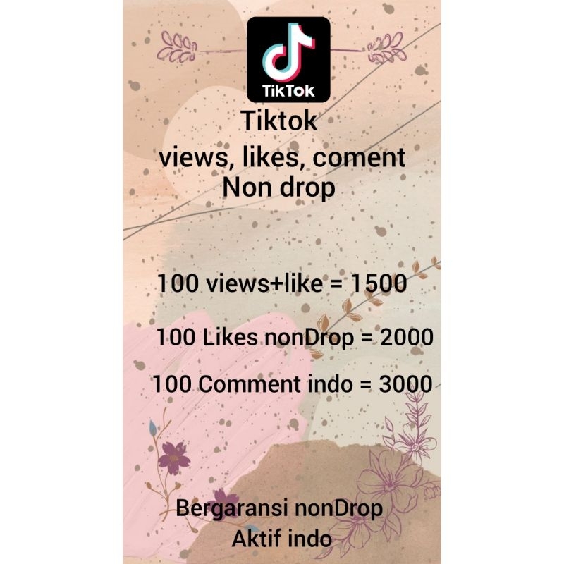 TIKTOK (VIEWS) (LIKE) (COMENT) NON DROP