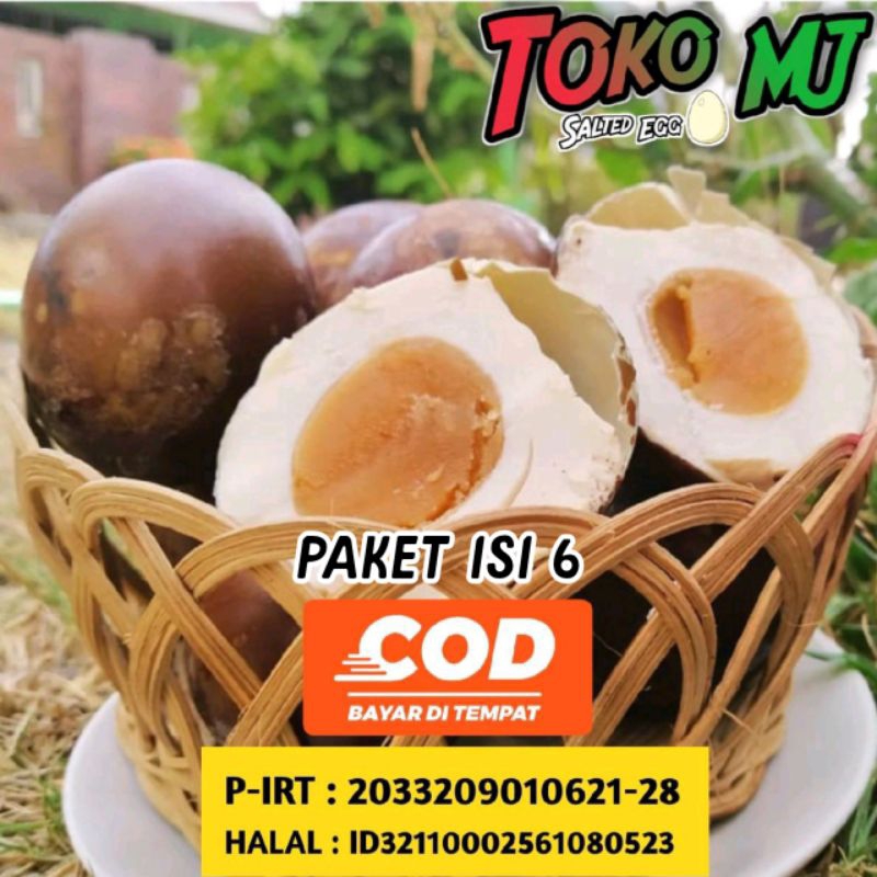 

Paket telur asin bakar isi 6 / Telur asin bakar / Telur asin asap