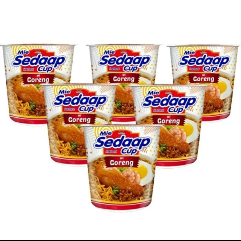 

6 pcs mie sedaap cup goreng mie instan goreng 85 gr