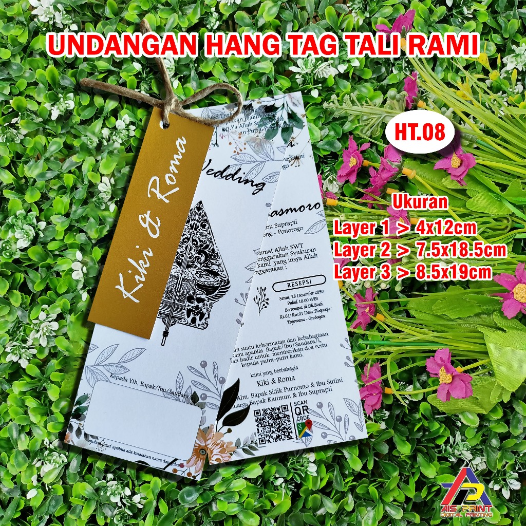 UNDANGAN HANG TAG / TALI RAMI / CUSTOM / ELEGAN