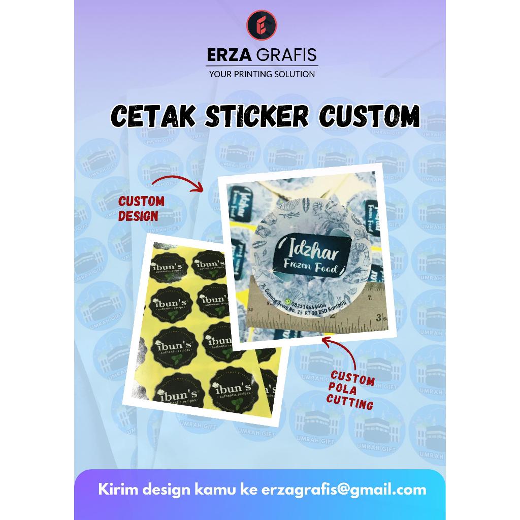 CETAK STICKER CUSTOM/CETAK STICKER CUTTING CUSTOM/STICKER KISS CUT/STICKER DESIGN SENDIRI