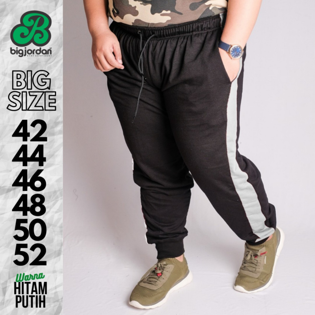 Big Jordan JOGGER TERRY STRIP READY 44 46 48 50 52 54,JOGGER TERRY STRIP - HITAM PUTIH,JOGGER TERRY 