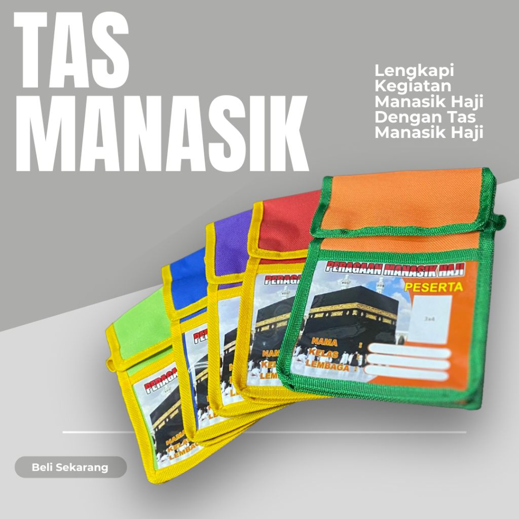 TAS MANASIK HAJI ANAK BONUS GAMBAR KAB'AH UNTUK KELAS 1 2 / TK