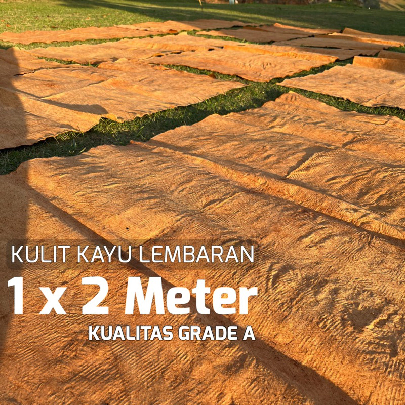 kulit kayu lantung lembaran 1 x 2 meter kualitas super grade A Kulit kayu lembaran kulit kayu lantun