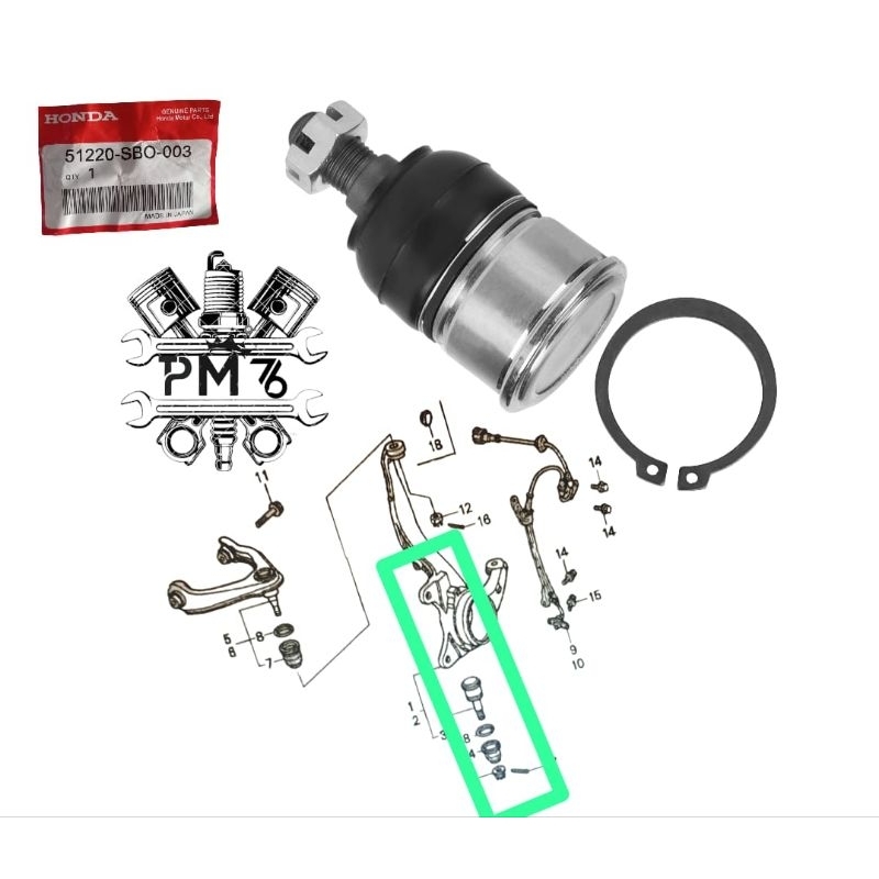 BALL JOINT BAWAH HONDA CIVIC LX GRAND CIVIC TAHUN 1988-1991