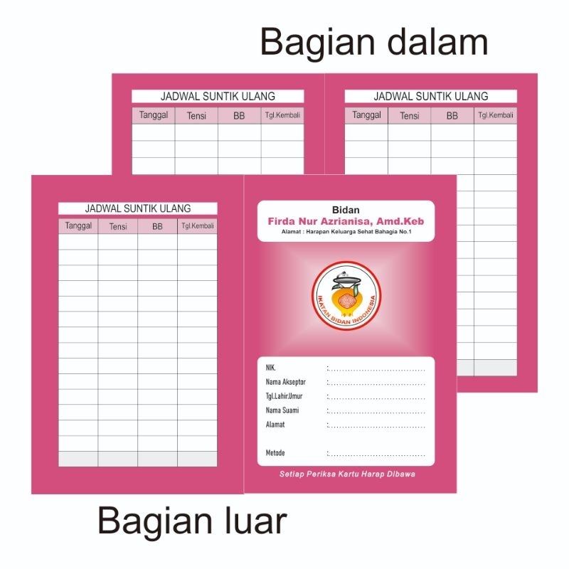 

KARTU KB LIPAT LOGO 10 pcs (custom nama)