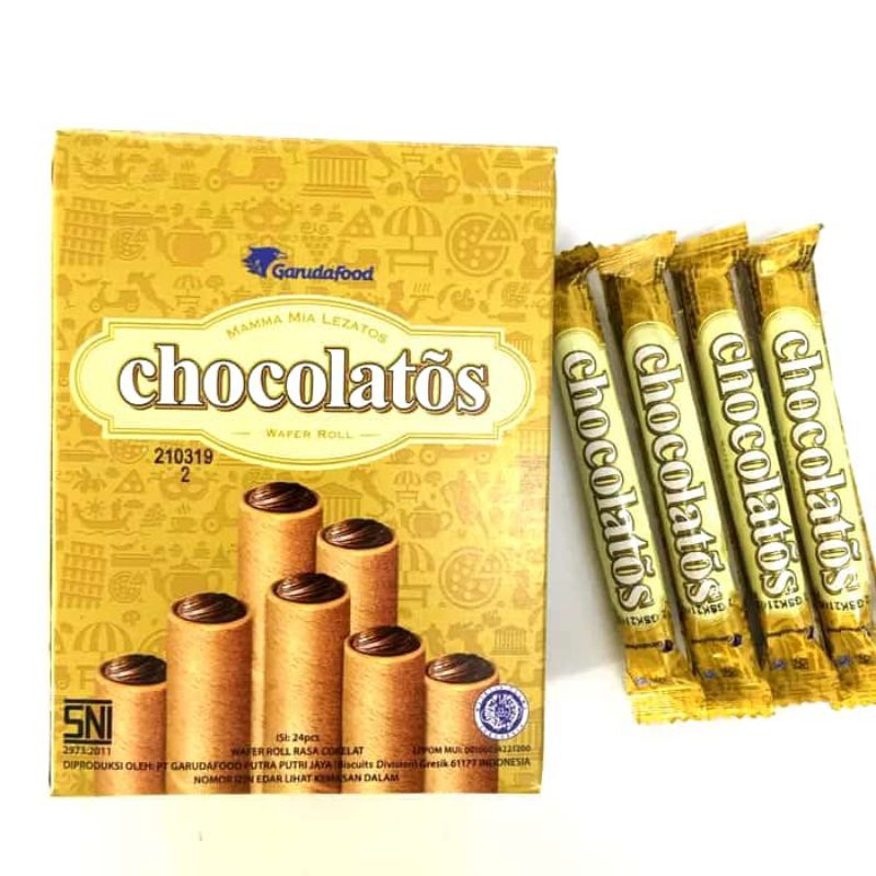

chocolatos wafer roll isi 24 pcs