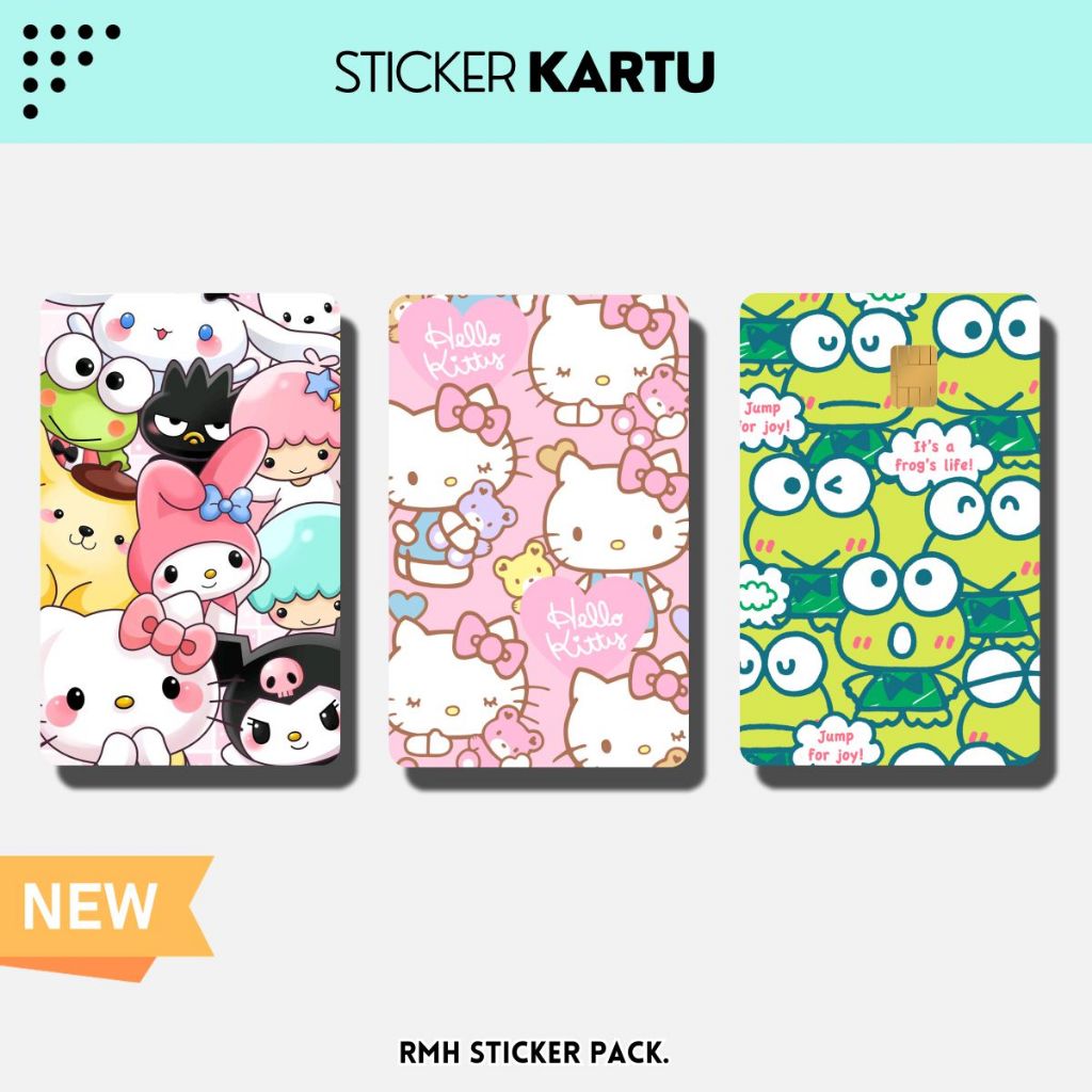 

Sticker Kartu ATM | Flazz | E-M0ney / Skin Card / Garskin Kartu || Tema Hello Kitty