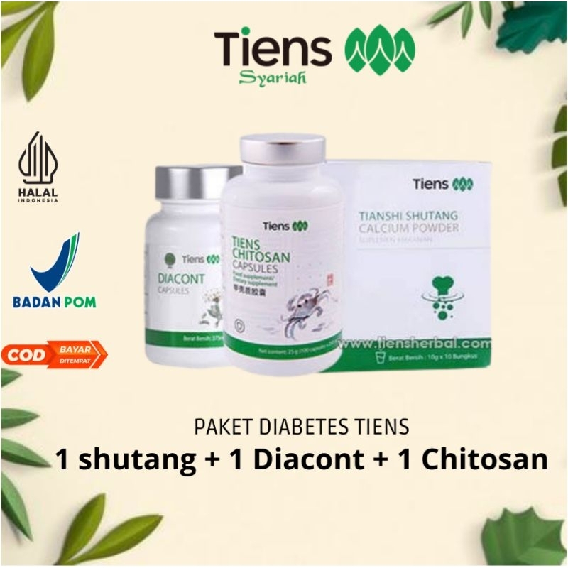 PAKET PRODUK TIENS UNTUK DIABETES MELITUS OBAT FITOFARMAKA TIENS SHUTANG CALCIUM POWDER DIACONT DIAB