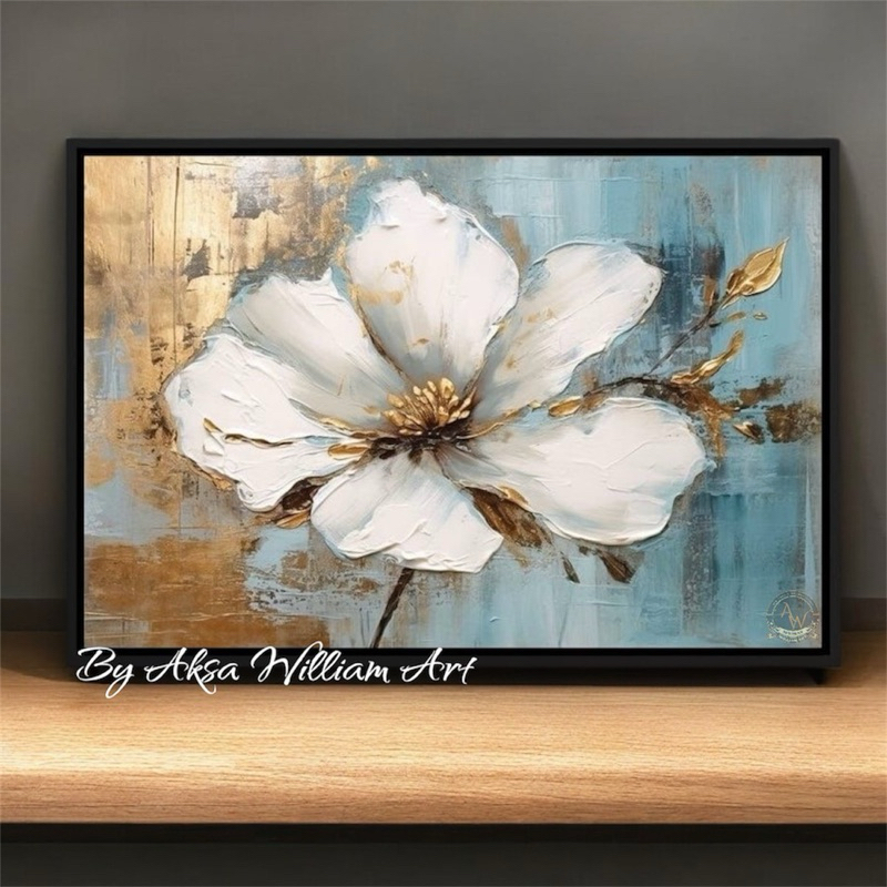 

lukisan bunga modern art minimalis