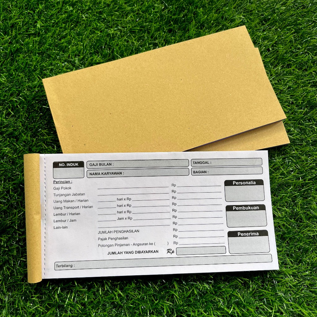 

BUKU/NOTA SLIP GAJI 2 RANGKAP ISI 100 LEMBAR 50 SET READY STOK