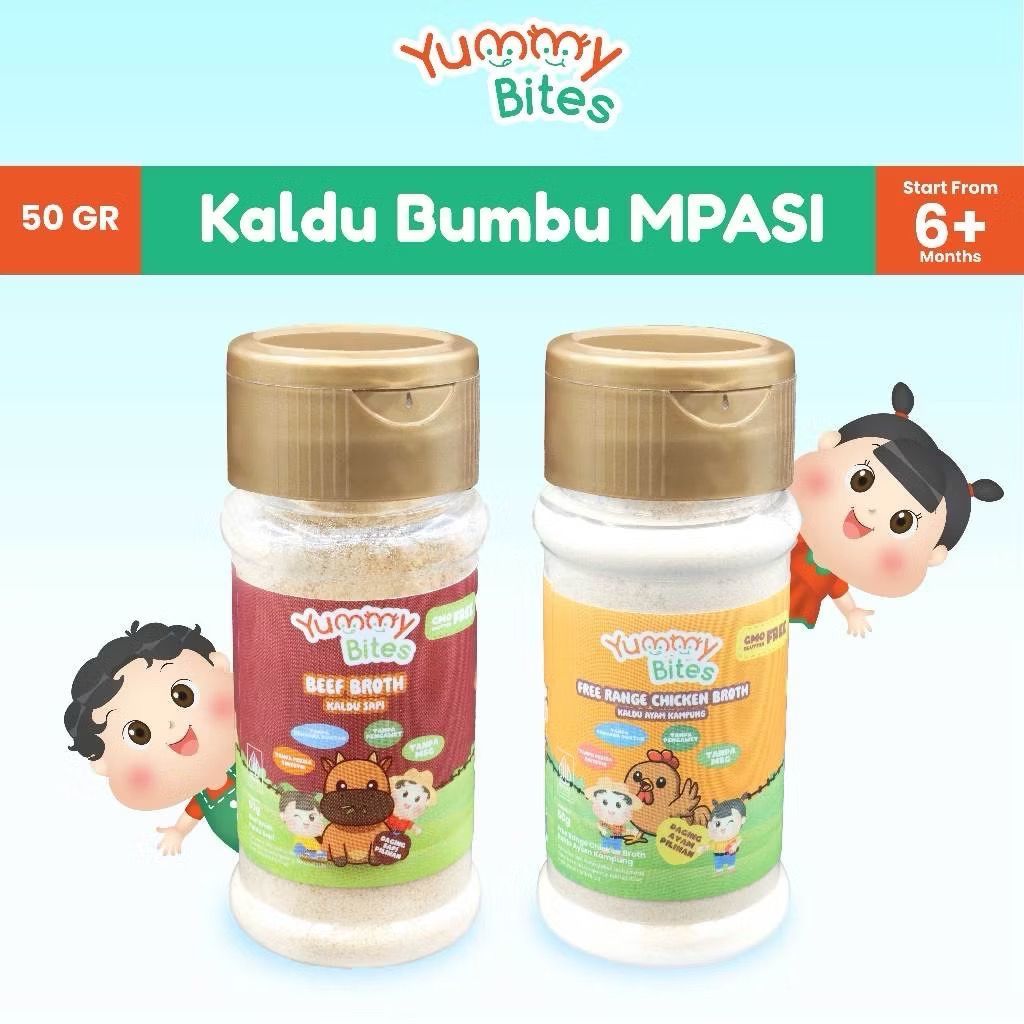 

Yummy Bites kaldu Ayam Asli kaldu sapi asli Tanpa pengawet MPASI Si Kecil - Tanpa MSG