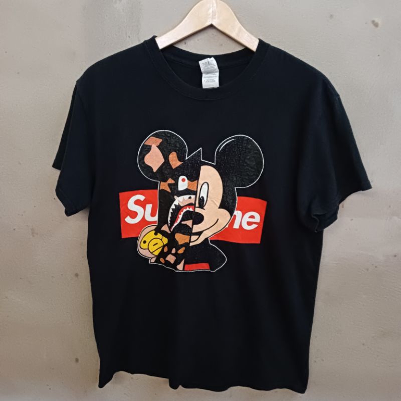 kaos vintage kamuflase Mickey