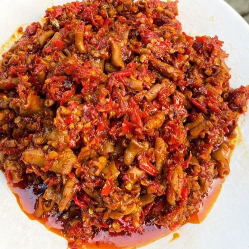 

SAMBAL USUS GORENG SPESIAL - USUS BALADO 130GRAM ( PROMO BELI 5 GRATIS 1)