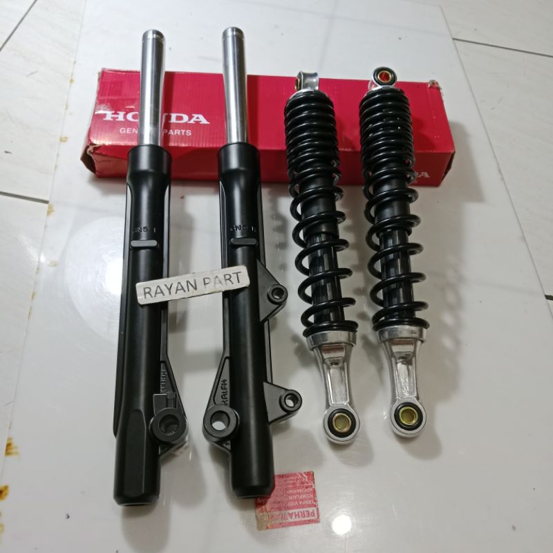 Shock depan belakang Supra x 125 batman Supra x 125 batman komplit KPH hitam