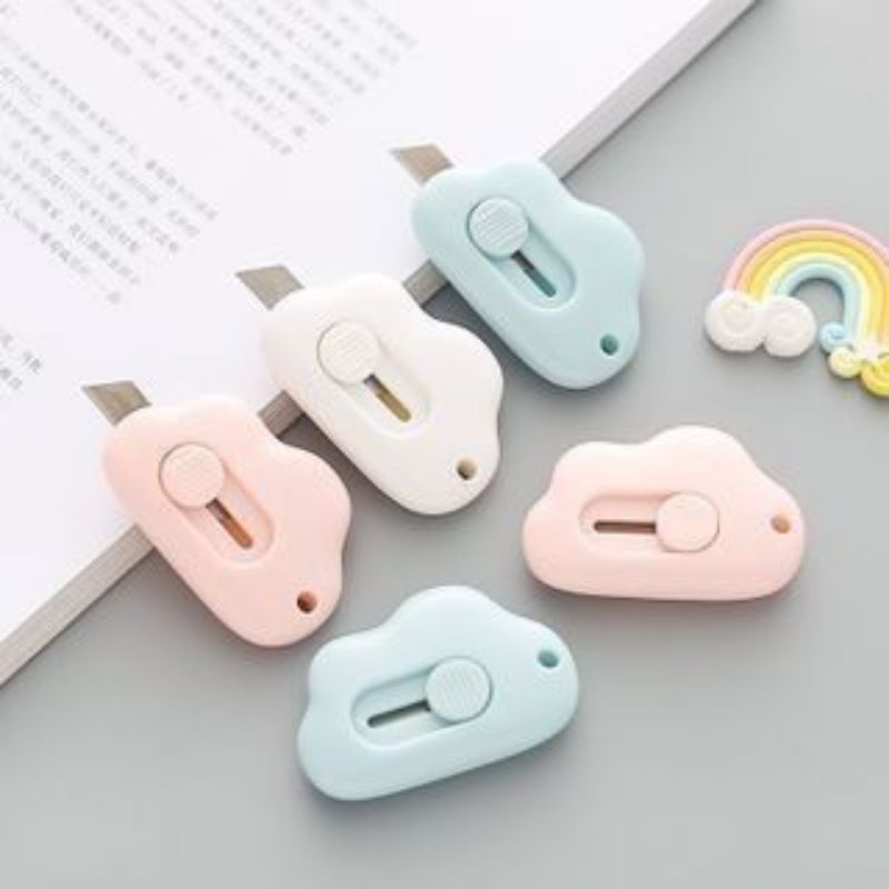 

cutter mini motif awan lucu pisau kecil pemotong kertas portable ATK002