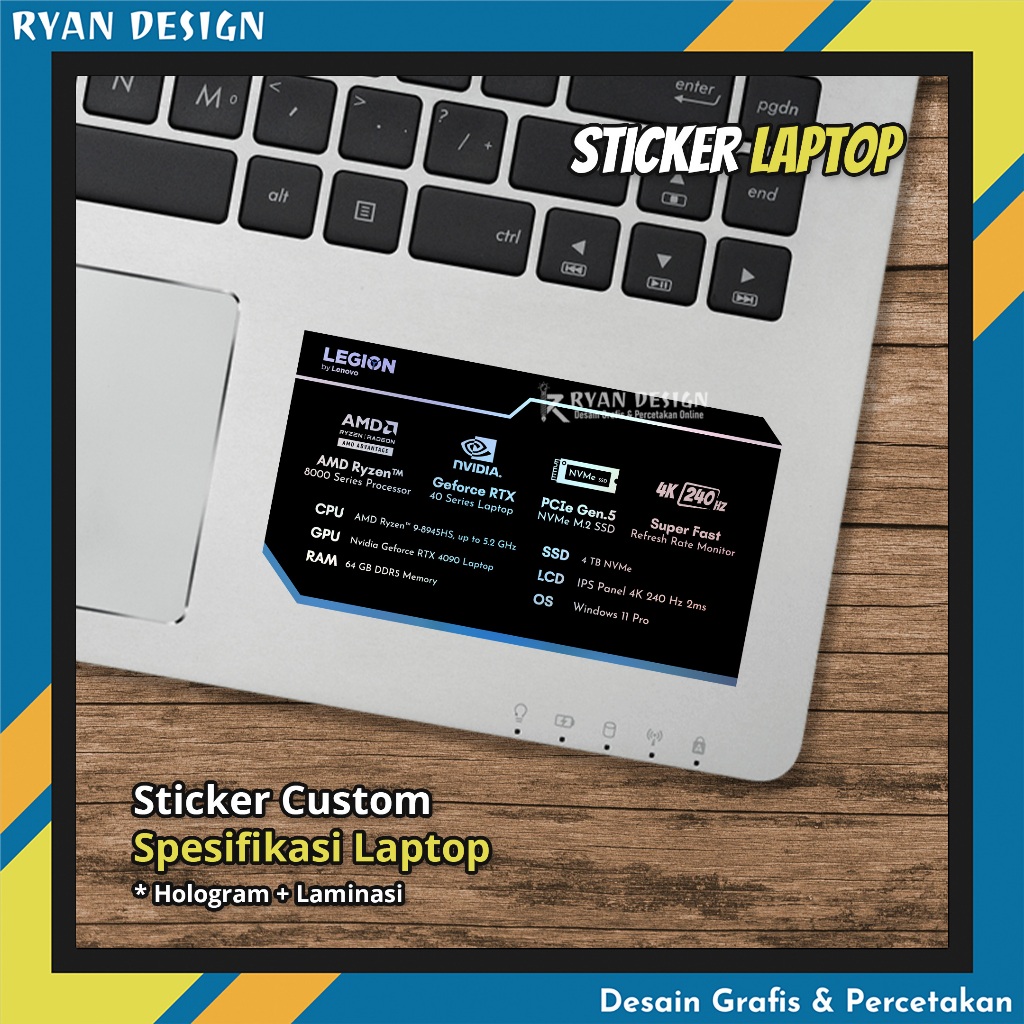 Stiker Logo Laptop Stiker Spesifikasi Fitur Laptop Stiker Nvidia RTX GTX Intel Amd (Model 007)